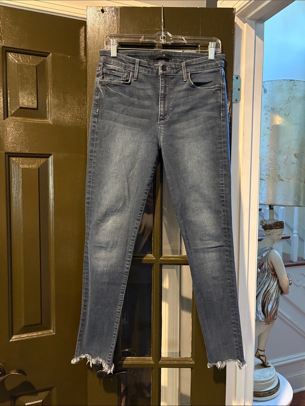 Joe's Jeans Mid Blue Frayed Hem Ankle Jeans